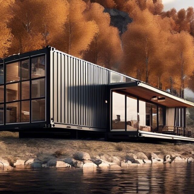 Lakeside container cabins